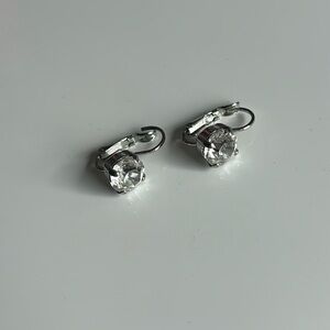 Sabika White Crystal Silver Earrings